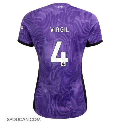 Zenski Nogometni Dres Liverpool Virgil van Dijk #4 Rezervni 2023-24 Kratak Rukav